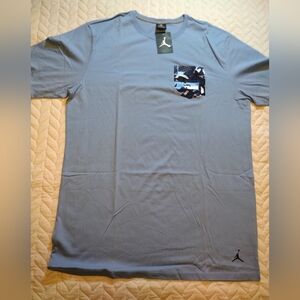 Jordan Light Blue Tee with Camouflage Pocket